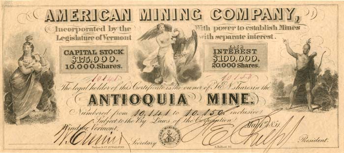 American Mining Co., Antioquia Mine